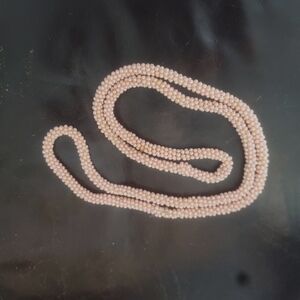 Pink Pearl Beaded Necklace Vintage Handmade Item From 1970s